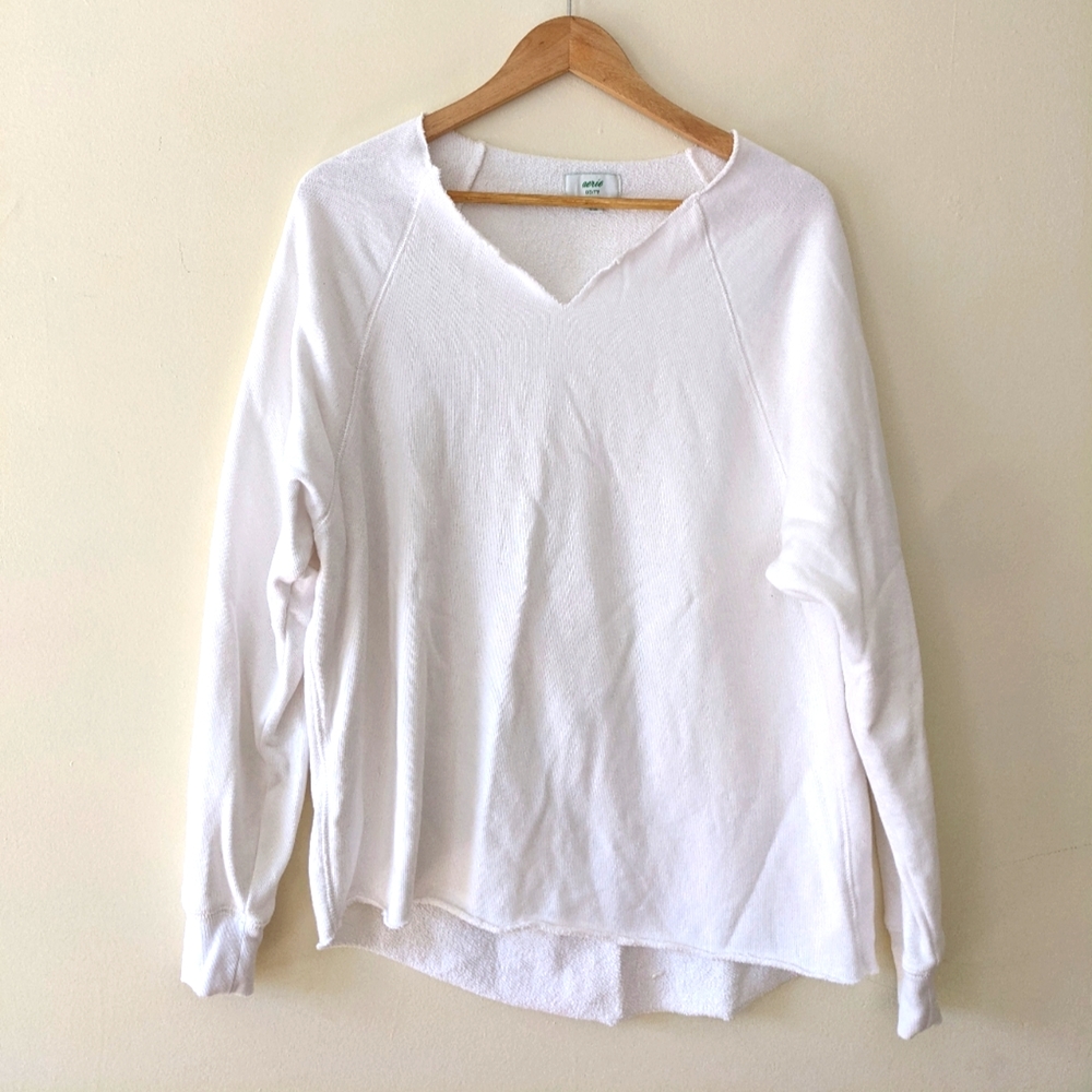 Aerie Raw Edge Notch-Neck Sweatshirt